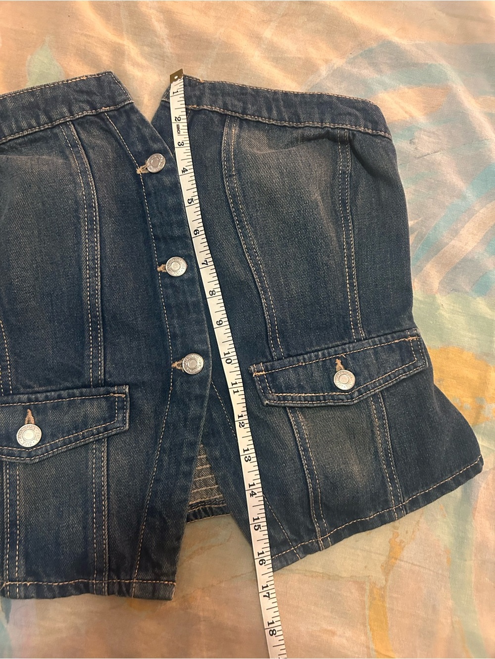 Zara • Denim Button-Up Tube Top NWOT - Picture 4 of 5